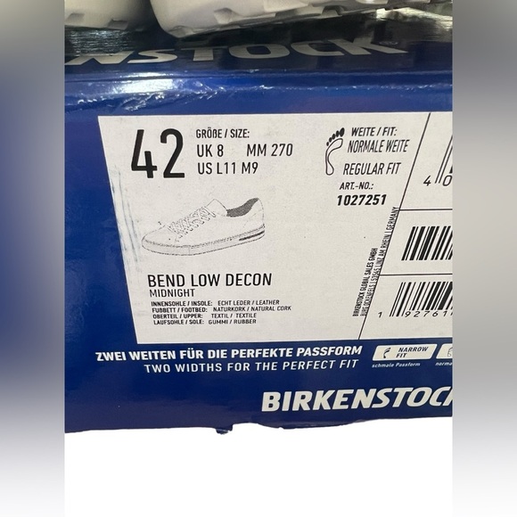 NIB Birkenstock Bend Low Decon Textile Midnight Blue Sneakers in size W11/M9 - Picture 11 of 12